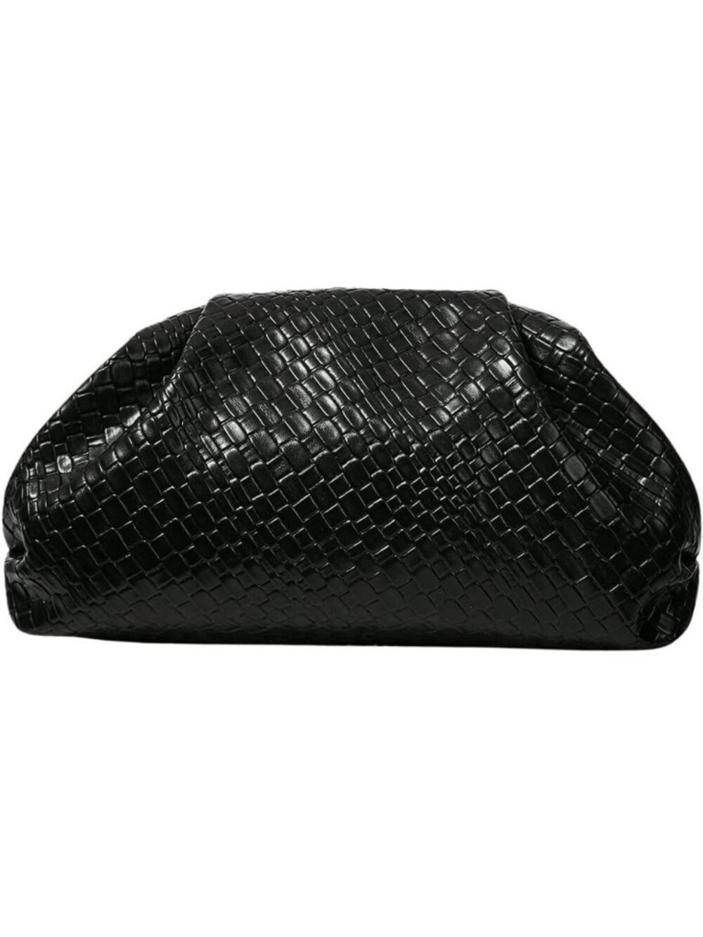Elegant Women's Woven Dumpling Clutch Purse - Faux Leather Evening Handbag